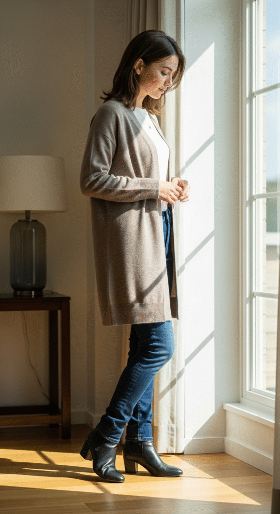 Longline Cardigan with Skinny Jeans