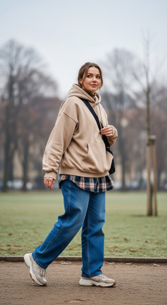 Oversized Hoodie with Baggy Jeans