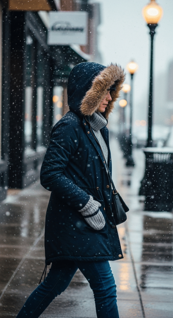 Parka Coat with Layered Basics - Layered Winter Outfit Ideas for Women
