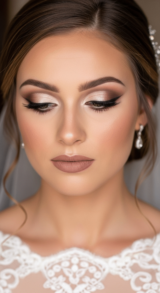 Subtle Cut Crease with Nude Matte Lips - Soft Glam Eye Makeup with Nude Lips