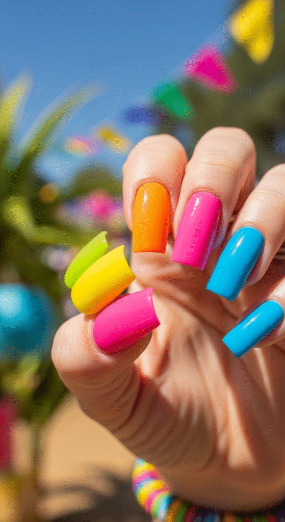 Sunshine Rainbow Nails - Sunshine Nail Designs