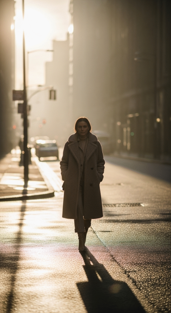 Teddy Coat with Cropped Trousers